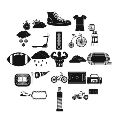 Bisiklet Icons set, basit tarzı