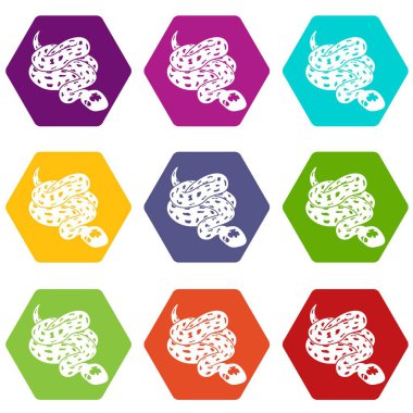 9 vektör anakonda yılan Icons set