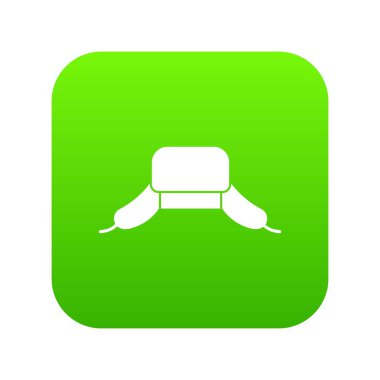 Kulak kapakları simgesi dijital yeşil şapkalı