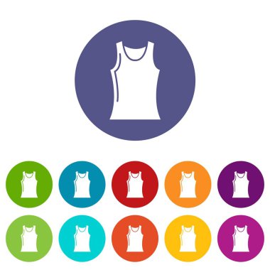 Kadın t gömlek simgeler vektör renk ayarla
