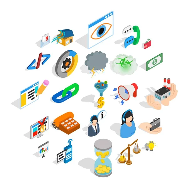 Bağlantı Icons set, izometrik stili