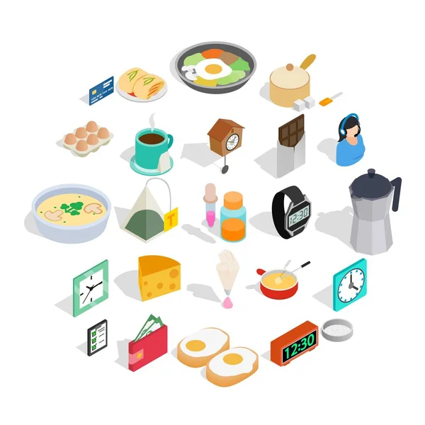 Brew icons set, isometric style — Stock Vector