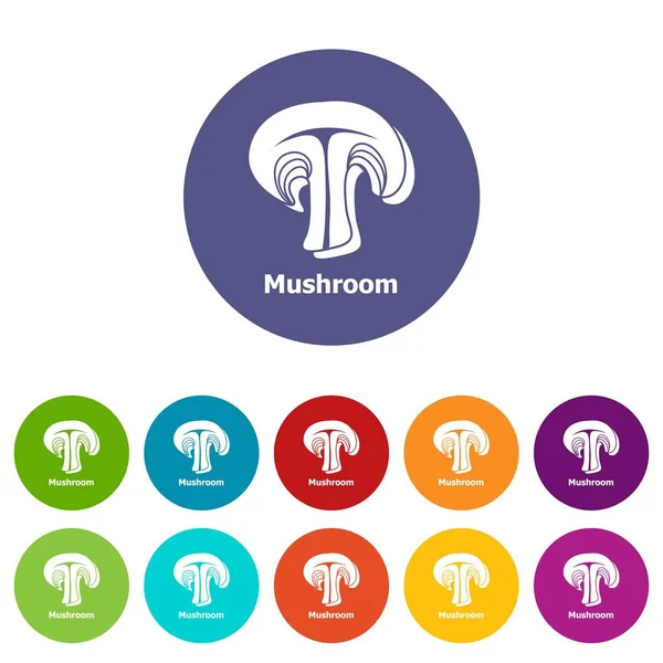 Mushroom icons set vector color — Stock Vector