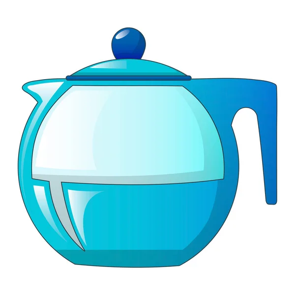 Icono de maceta de té de vidrio, estilo de dibujos animados — Vector de stock