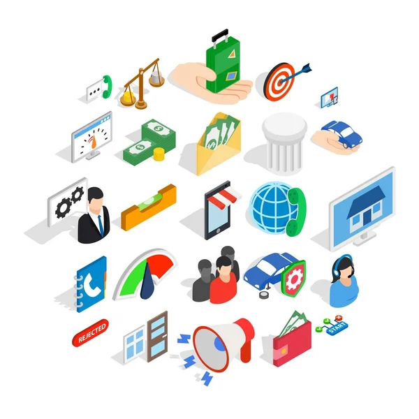 Serin bir fikir Icons set, izometrik stili