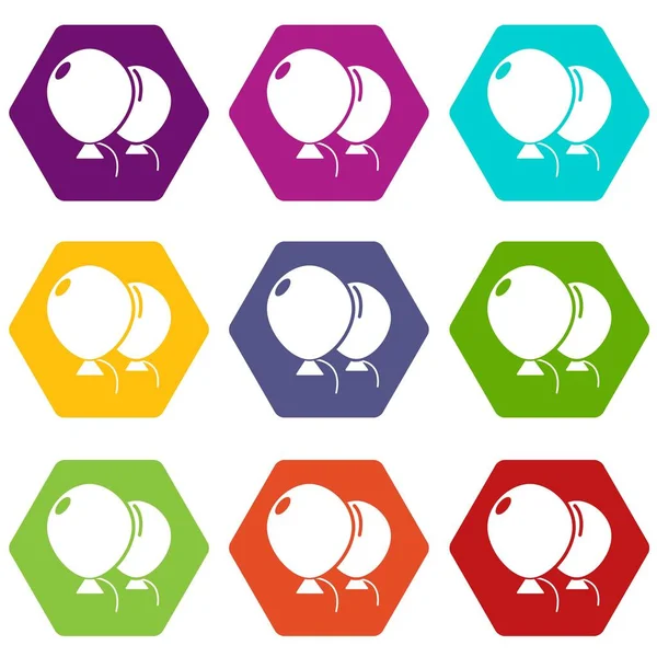 Balonlar simgeler düğün 9 vektör ayarla