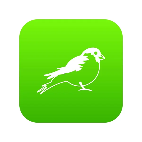 Bullfinch icon digital green — Stock Vector