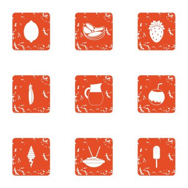 Lezzetli dondurma simgeler kümesi, grunge tarzı