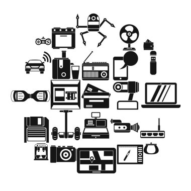 Simgeler kümesi, basit tarzı alış video kamera