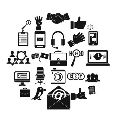 Diyalog Icons set, basit tarzı