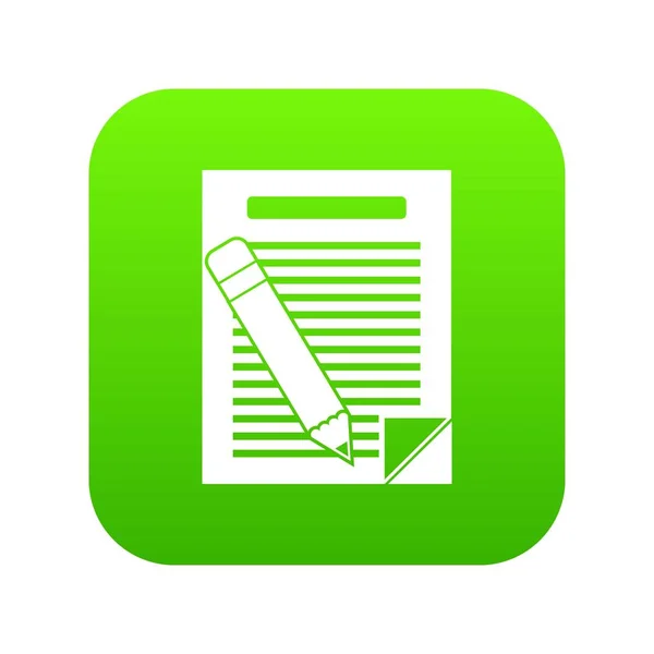 纸和铅笔图标数字绿色 — 图库矢量图片