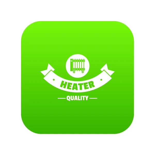Calentador de calidad icono verde vector — Archivo Imágenes Vectoriales