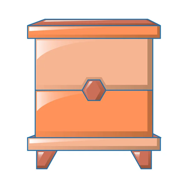 Trä sängbord ikon, tecknad stil — Stock vektor