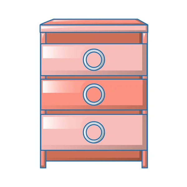 Icono de mesa de dormitorio moderno rojo, estilo de dibujos animados — Vector de stock