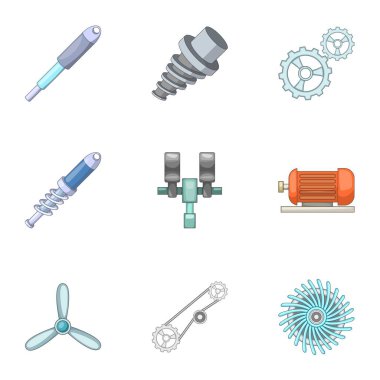 Makine Icons set, karikatür tarzı