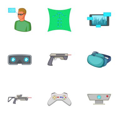 Spor oyunları sanal gerçeklik Icons ayarla