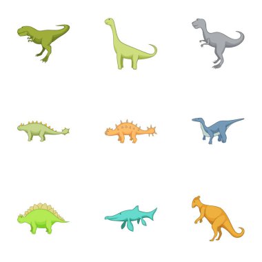 İlk dinozor Icons set, karikatür tarzı