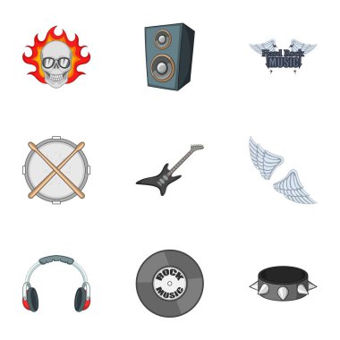 Motorcu logo Icons set, karikatür tarzı