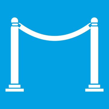 Beyaz bant simge ile dekoratif direkler