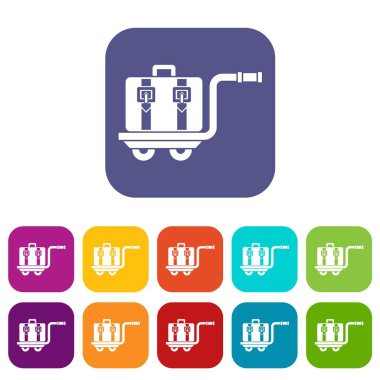 Bagaj arabası Icons set