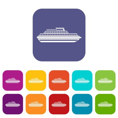 Cruise gemi Icons set