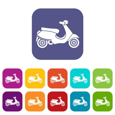 Vespa scooter Icons set