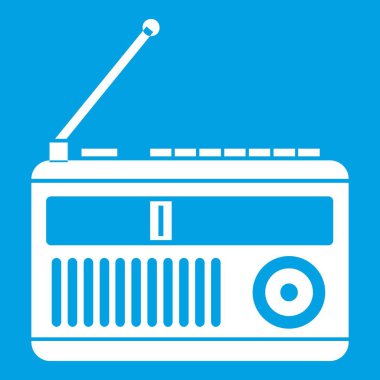 Retro radyo simgesi beyaz
