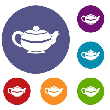 Çin çaydanlık Icons set