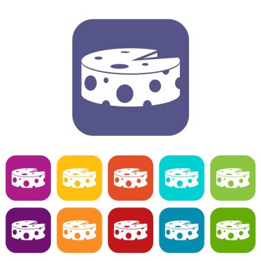 Peynir tekerlek Icons set