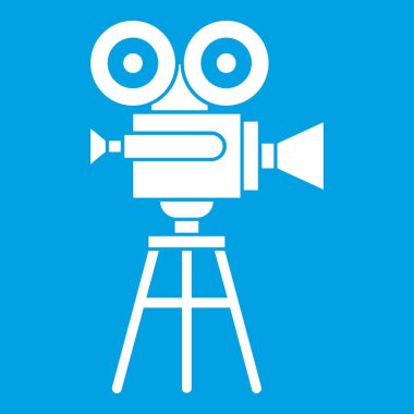 Retro film projektör simgesi beyaz