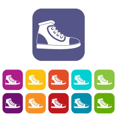 Spor ayakkabı Icons set