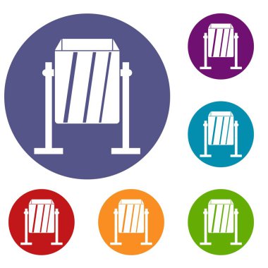 Metal toz bin Icons set