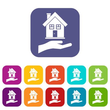 Ev Icons set tutan el