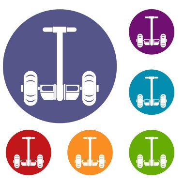 İki tekerlekli Akülü araç Icons set