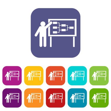 İşadamı ve sunum Icons set ekran