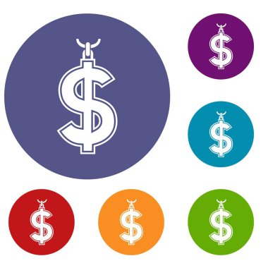 Set kolye doları sembol simgeler