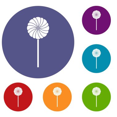 Yuvarlak şeker Icons set