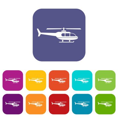 Askeri helikopter Icons set