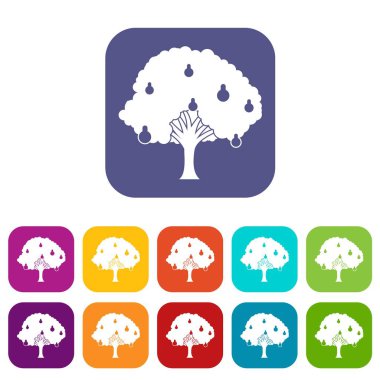 Armut ağacı ile armut Icons set