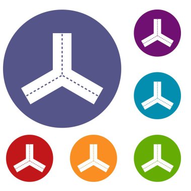 Üç yolları Icons set