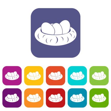 Yumurta yuva Icons ayarla