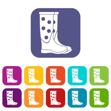 Icons set lastik çizmeler