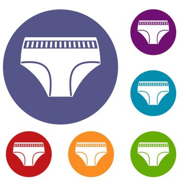 Kadın pamuk külot Icons set