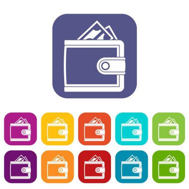 Deri çanta Icons set