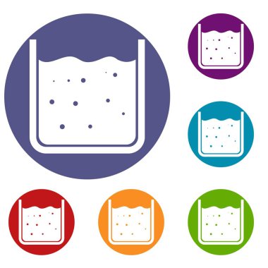 Sıvı Icons set ile dolu kabı