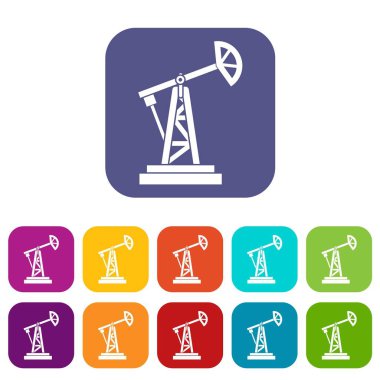 Petrol sondaj platformu Icons set