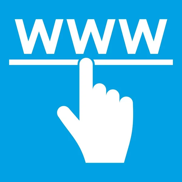 Cursor de mão e ícone do site branco — Vetor de Stock