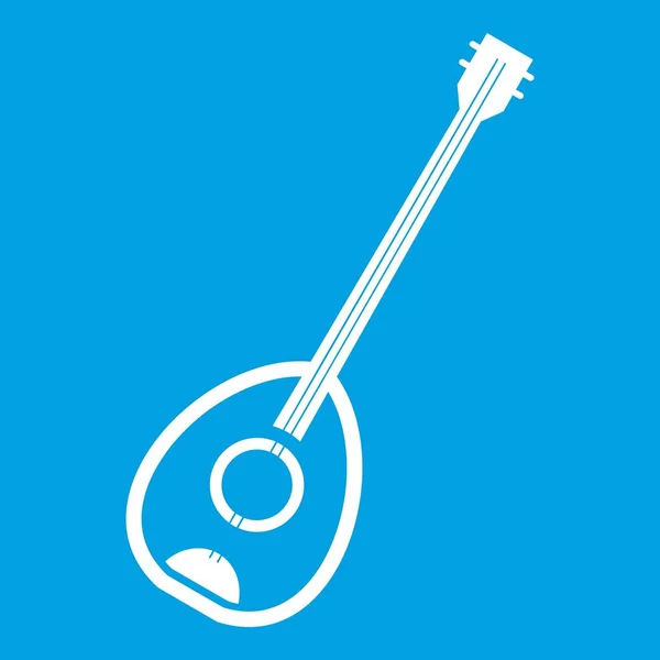 Saz icona dello strumento musicale turco bianco — Vettoriale Stock