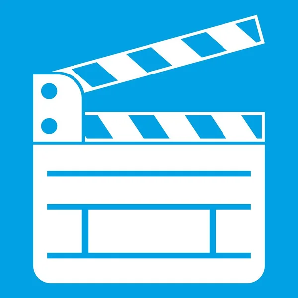 Clapperboard icon weiß — Stockvektor