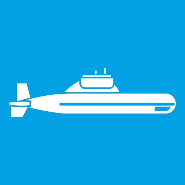 Ícone submarino branco — Vetor de Stock
